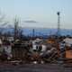 Heavy damage is seen downtown after a tornado swept through the area on December 11, 2021 in Mayfield, Kentucky.